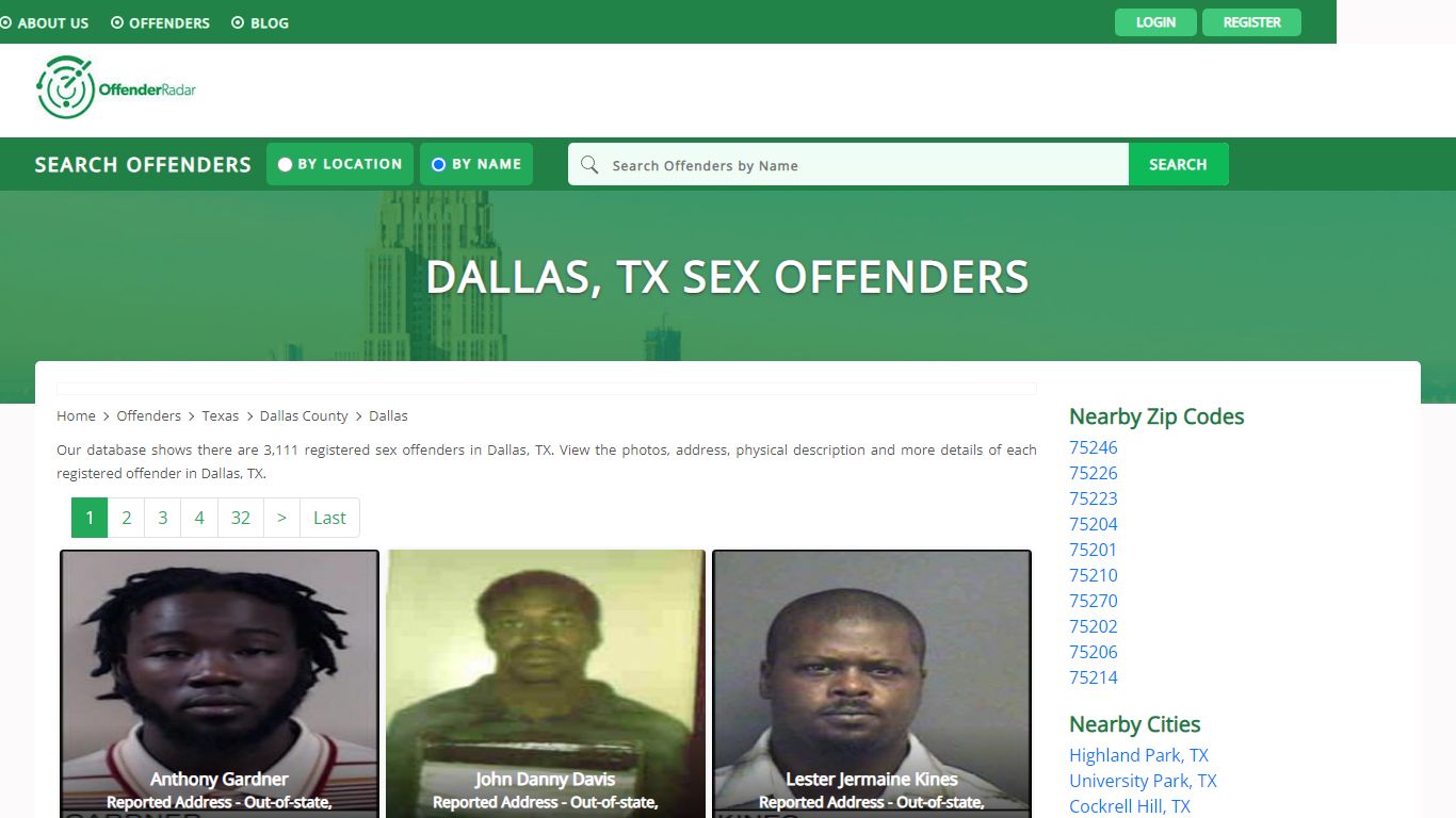 Dallas, TX Sex Offenders Registry and database at Offender Radar