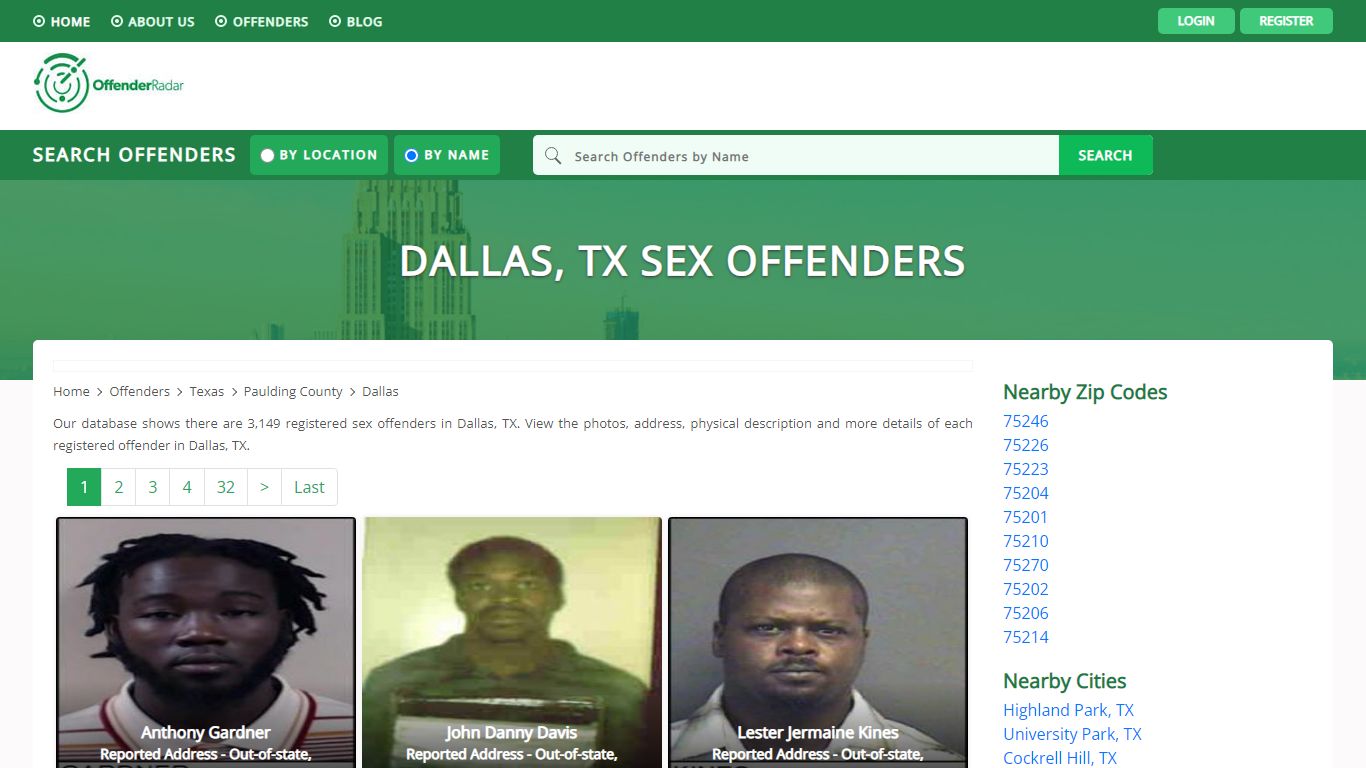 Dallas, TX Sex Offenders Registry and database at Offender Radar