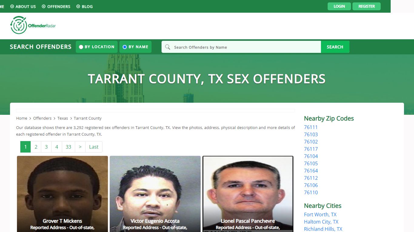Tarrant County, TX Sex Offenders Registry and database at Offender Radar